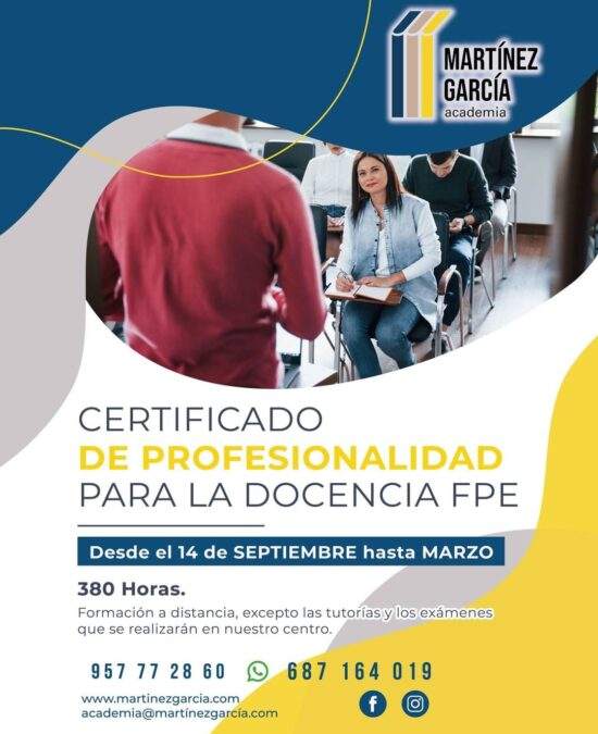 Certificado de profesionalidad para la docencia FPE