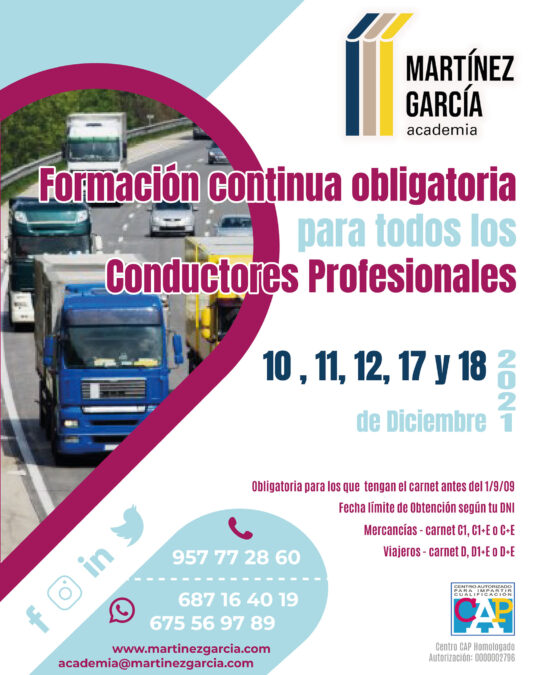 Formación Continua Obligatoria Conductores Profesionales C.A.P.