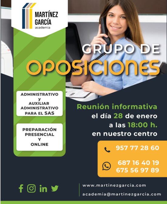 Oposiciones Administrativo y Auxiliar Administrativo para el S.A.S.