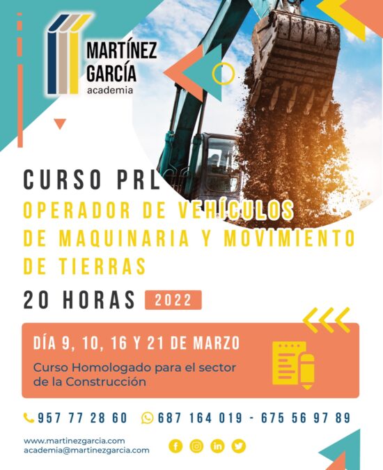 Curso PRL Operador de Vehículos de Maquinaria y Movimiento de Tierras (Marzo)
