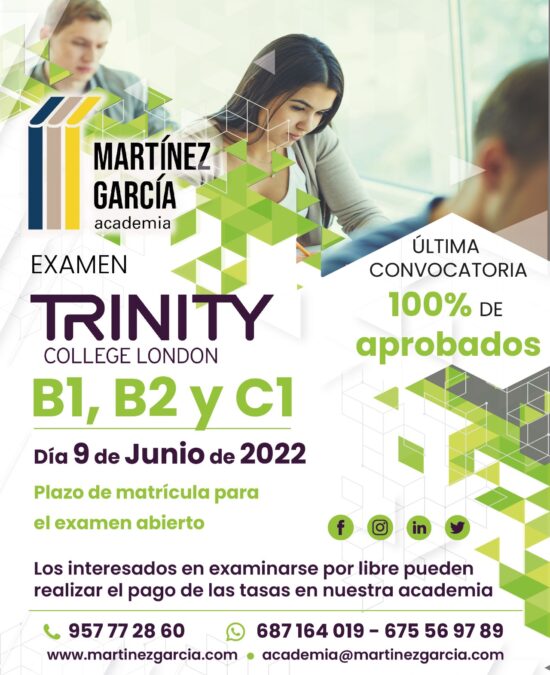 Convocatoria Examen Trinity B1, B2 y C1