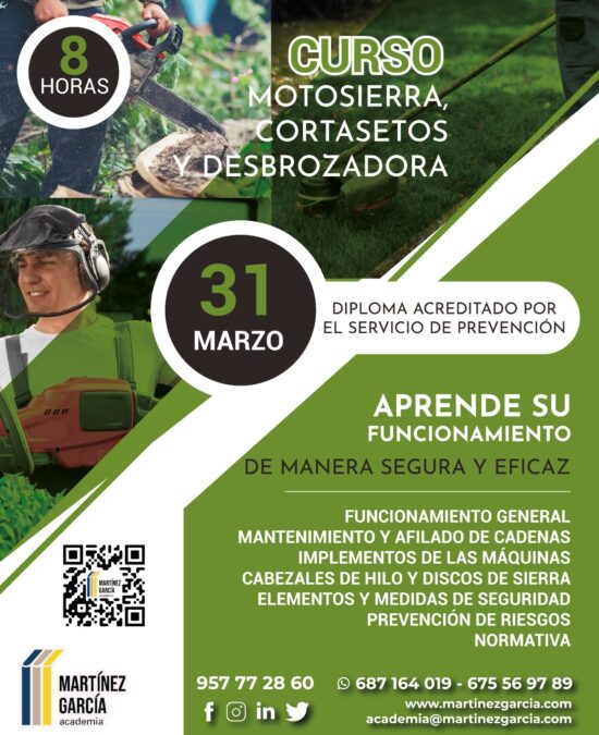Curso de manejo de motosierra, cortasetos y desbrozadora