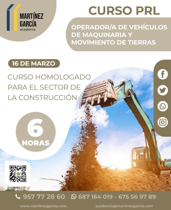 Curso PRL Operador/a de Vehículos de Maquinaria y Movimiento de Tierras
