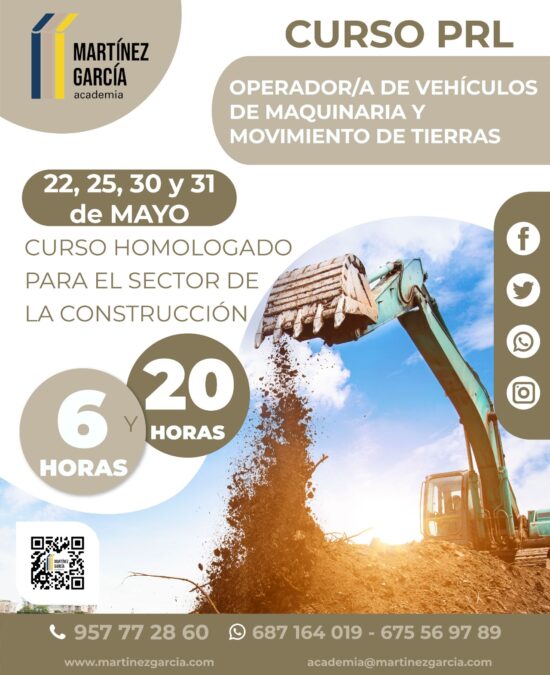 Curso PRL Operador/a de Vehículos de Maquinaria y Movimiento de Tierras