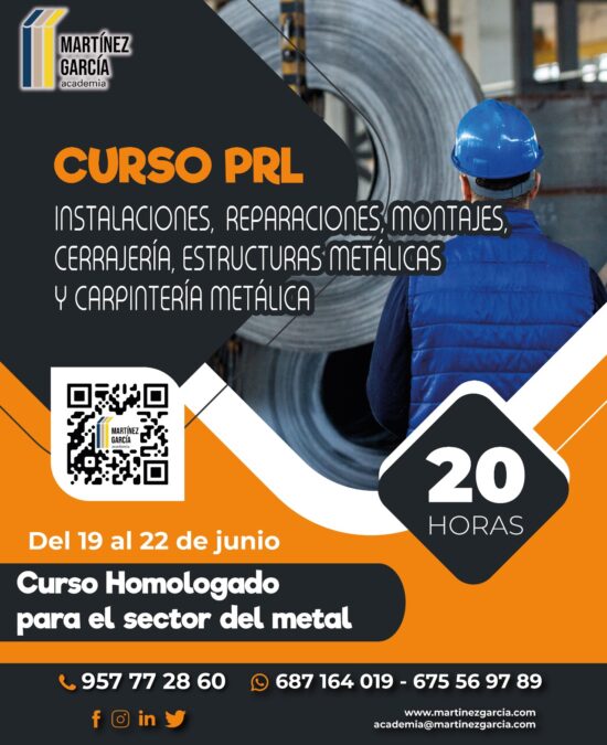 Curso PRL Instalaciones, Reparaciones, Montajes, Cerrajería, Estructuras Metálicas y Carpintería Metálica<span class="badge-status" style="background:#ef1818">FINALIZADO</span>&nbsp;