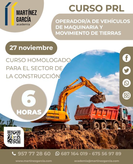 Curso PRL Operador/a de Vehículos de Maquinaria y Movimiento de Tierras<span class="badge-status" style="background:#ef1818">FINALIZADO</span>&nbsp;