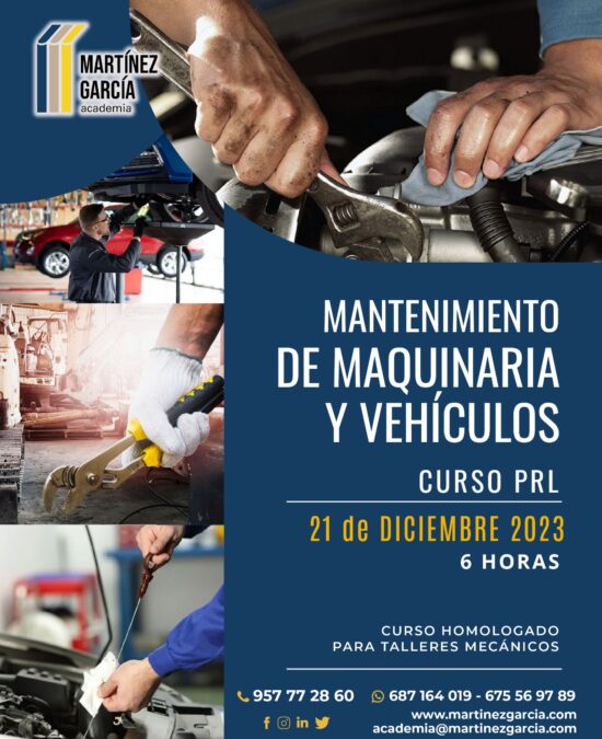 Curso PRL de Mantenimiento de Maquinaria y Vehículos<span class="badge-status" style="background:#ef1818">FINALIZADO</span>&nbsp;