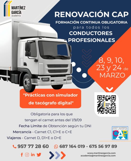 Formación Continua Obligatoria Conductores Profesionales – Renovación C.A.P.<span class="badge-status" style="background:#ef1818">FINALIZADO</span>&nbsp;