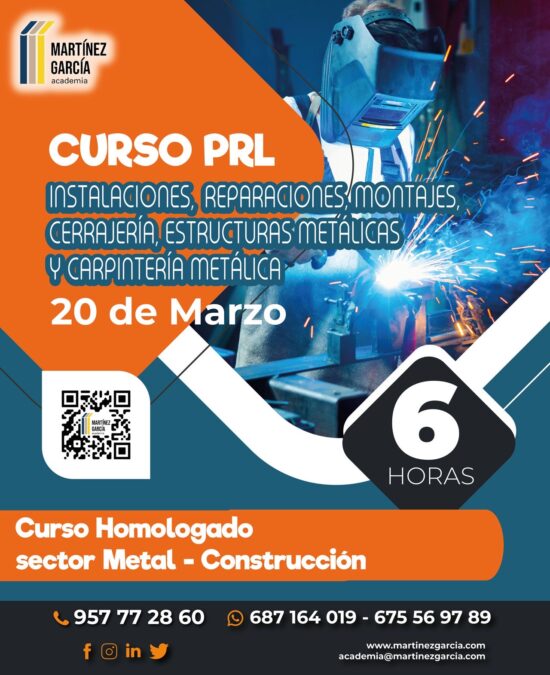 Curso PRL de Instalaciones, Reparaciones, Montajes, Cerrajería, Estructuras Metálicas y Carpintería Metálica<span class="badge-status" style="background:#ef1818">FINALIZADO</span>&nbsp;