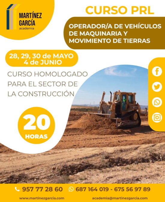 Curso PRL Operador/a de Vehículos de Maquinaria y Movimiento de Tierras<span class="badge-status" style="background:#ef1818">FINALIZADO</span>&nbsp;