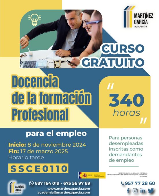 Curso Gratuito: Docencia de la Formación Profesional para el Empleo<span class="badge-status" style="background:#ef1818">FINALIZADO</span>&nbsp;
