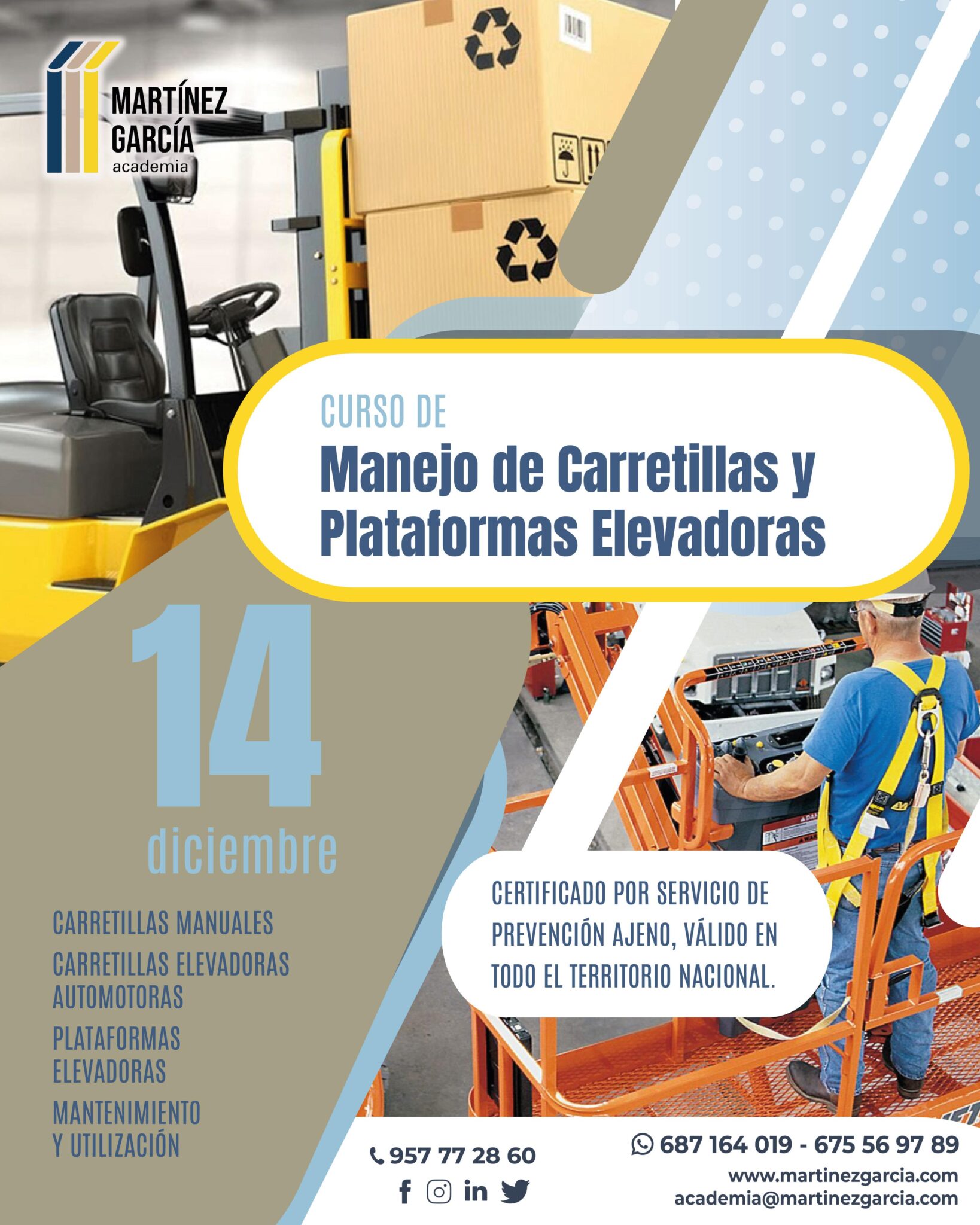 Curso de Manejo de Carretillas y Plataformas Elevadoras – Centro ...