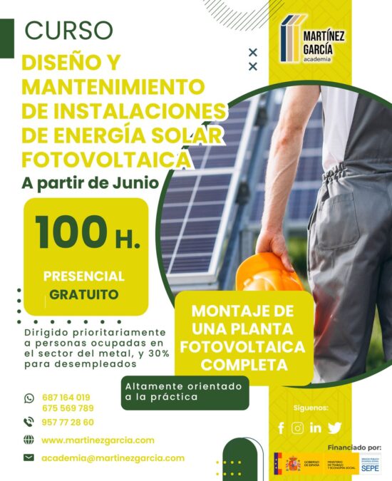 Curso Diseño y Mantenimiento de Instalaciones de Energía Solar Fotovoltaica