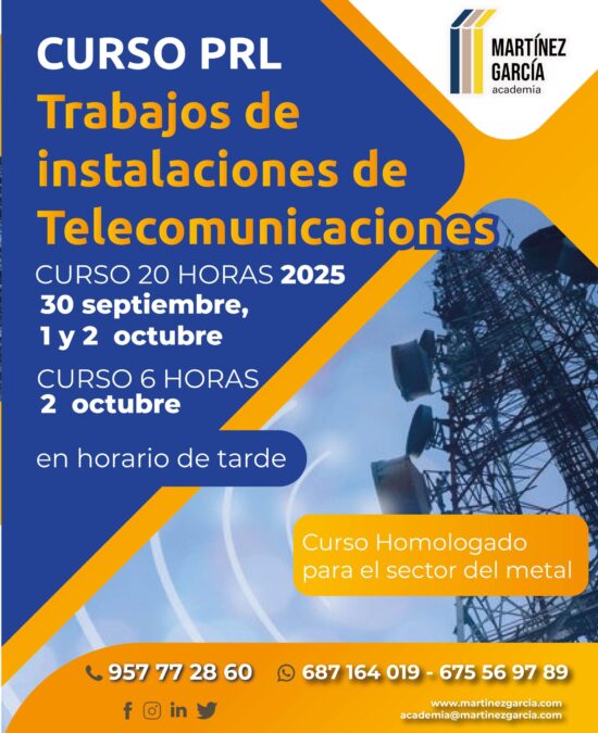 Curso PRL de Trabajos de Instalaciones de Telecomunicaciones<span class="badge-status" style="background:#ef1818">FINALIZADO</span>&nbsp;