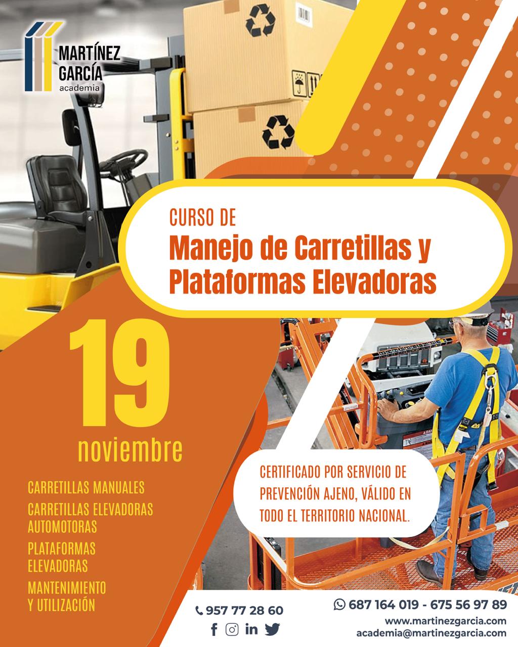 Curso manejo carretillas y plataformas pozoblanco cordoba