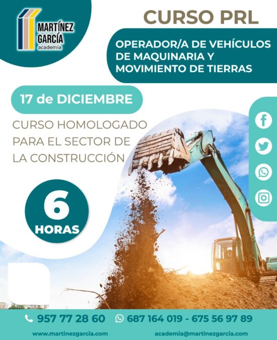 Curso PRL Operador/a de Vehículos de Maquinaria y Movimiento de Tierras<span class="badge-status" style="background:#ef1818">FINALIZADO</span>&nbsp;