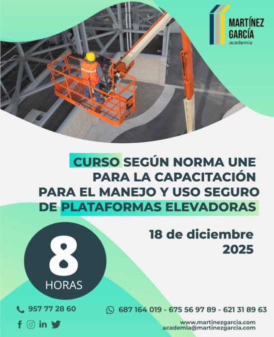 Curso según norma UNE para la Capacitación para el Manejo y Uso Seguro de Plataformas Elevadoras<span class="badge-status" style="background:#ef1818">FINALIZADO</span>&nbsp;