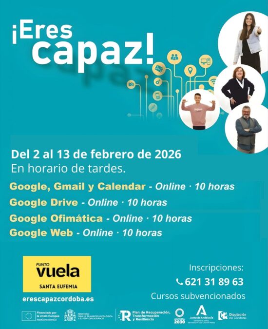 ¡Eres Capaz! Google Suite – Santa Eufemia<span class="badge-status" style="background:#ef1818">FINALIZADO</span>&nbsp;