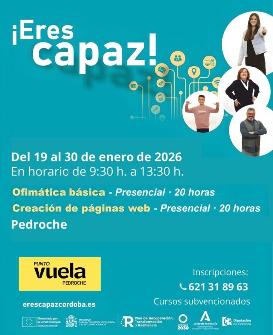 ¡Eres Capaz! Ofimática Básica y Creación de Páginas Web – Hinojosa del Duque<span class="badge-status" style="background:#ef1818">FINALIZADO</span> ¡Eres Capaz! Ofimática Básica y Creación de Páginas Web – Hinojosa del Duque<span class="badge-status" style="background:#ef1818">FINALIZADO</span>