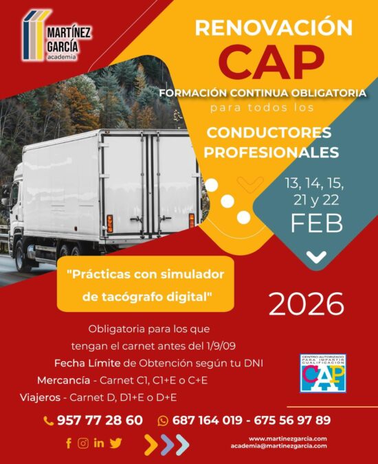 Renovación C.A.P. – Formación Continua Obligatoria Conductores Profesionales