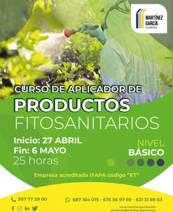 Curso de Aplicador de Productos Fitosanitarios – Nivel Básico<span class="badge-status" style="background:#ef1818">FINALIZADO</span>&nbsp;