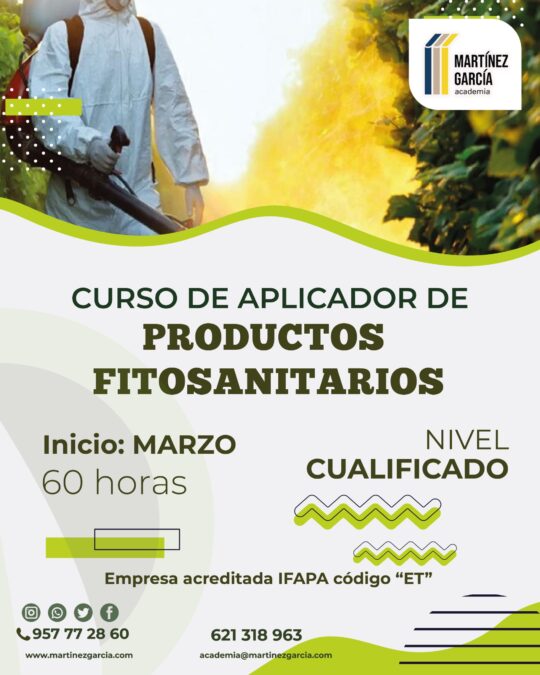 Curso de Aplicador de Productos Fitosanitarios – Nivel Cualificado
