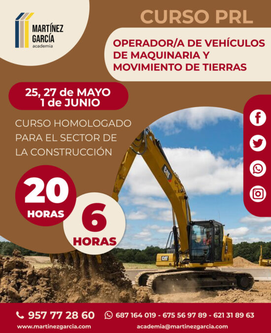 Curso PRL Operador/a de Vehículos de Maquinaria y Movimiento de Tierras<span class="badge-status" style="background:#ef1818">FINALIZADO</span>&nbsp;