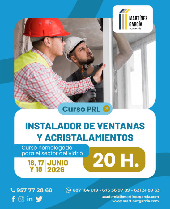Curso PRL INSTALADOR DE VENTANAS Y ACRISTALAMIENTOS<span class="badge-status" style="background:#ef1818">FINALIZADO</span>&nbsp;