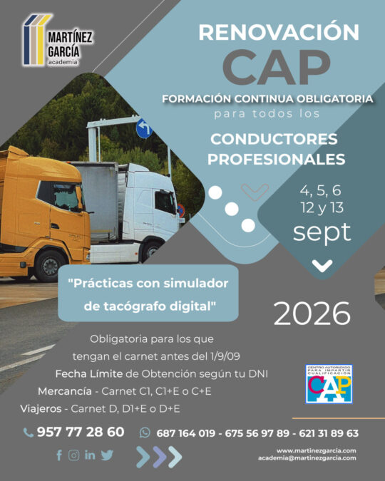 Renovación C.A.P. – Formación Continua Obligatoria Conductores Profesionales