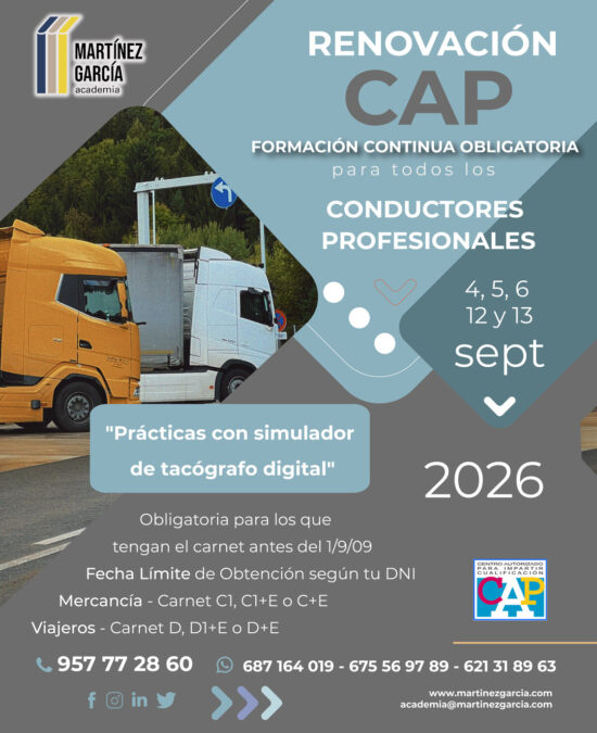 Renovación C.A.P. – Formación Continua Obligatoria Conductores Profesionales
