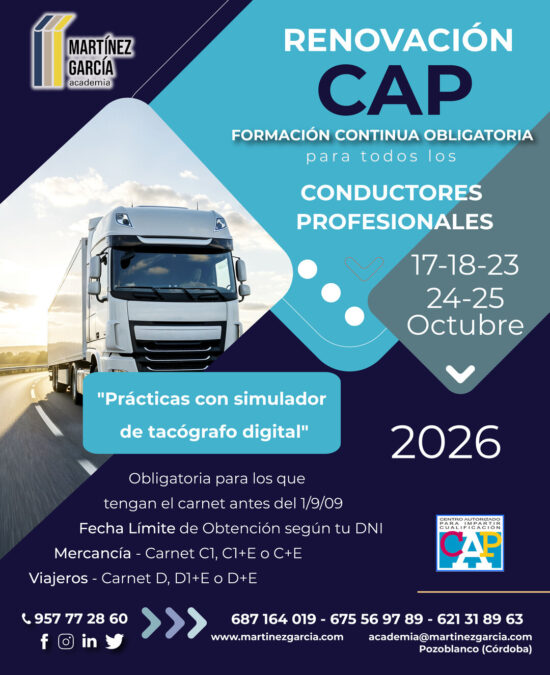 Renovación C.A.P. – Formación Continua Obligatoria Conductores Profesionales
