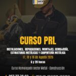 Curso PRL de Instalaciones, Reparaciones, Montajes, Cerrajería, Estructuras Metálicas y Carpintería Metálica