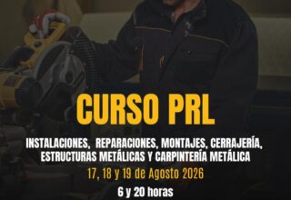Curso PRL de Instalaciones, Reparaciones, Montajes, Cerrajería, Estructuras Metálicas y Carpintería Metálica