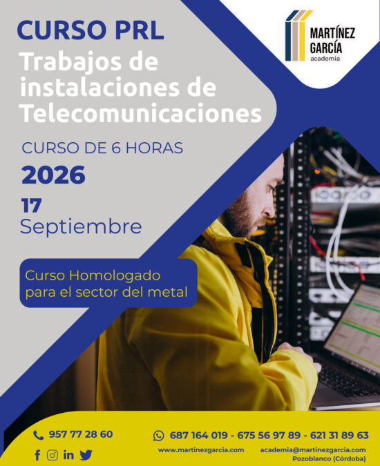 Curso PRL de Trabajos de Instalaciones de Telecomunicaciones<span class="badge-status" style="background:#">FINALIZADO</span>&nbsp;