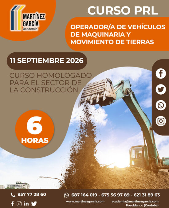 Curso PRL Operador/a de Vehículos de Maquinaria y Movimiento de Tierras