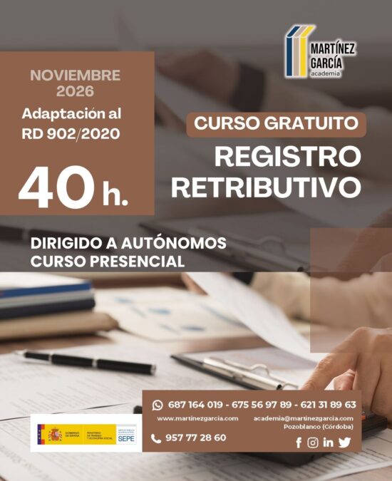 Curso Gratuito de REGISTRO RETRIBUTIVO – Autónomos